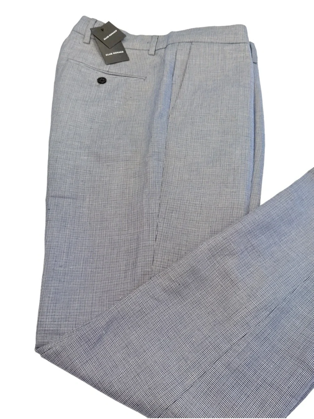 Club Monaco Men’s Sutton Slim Fit Navy Houndstooth Pants Sz 32x32 NWT